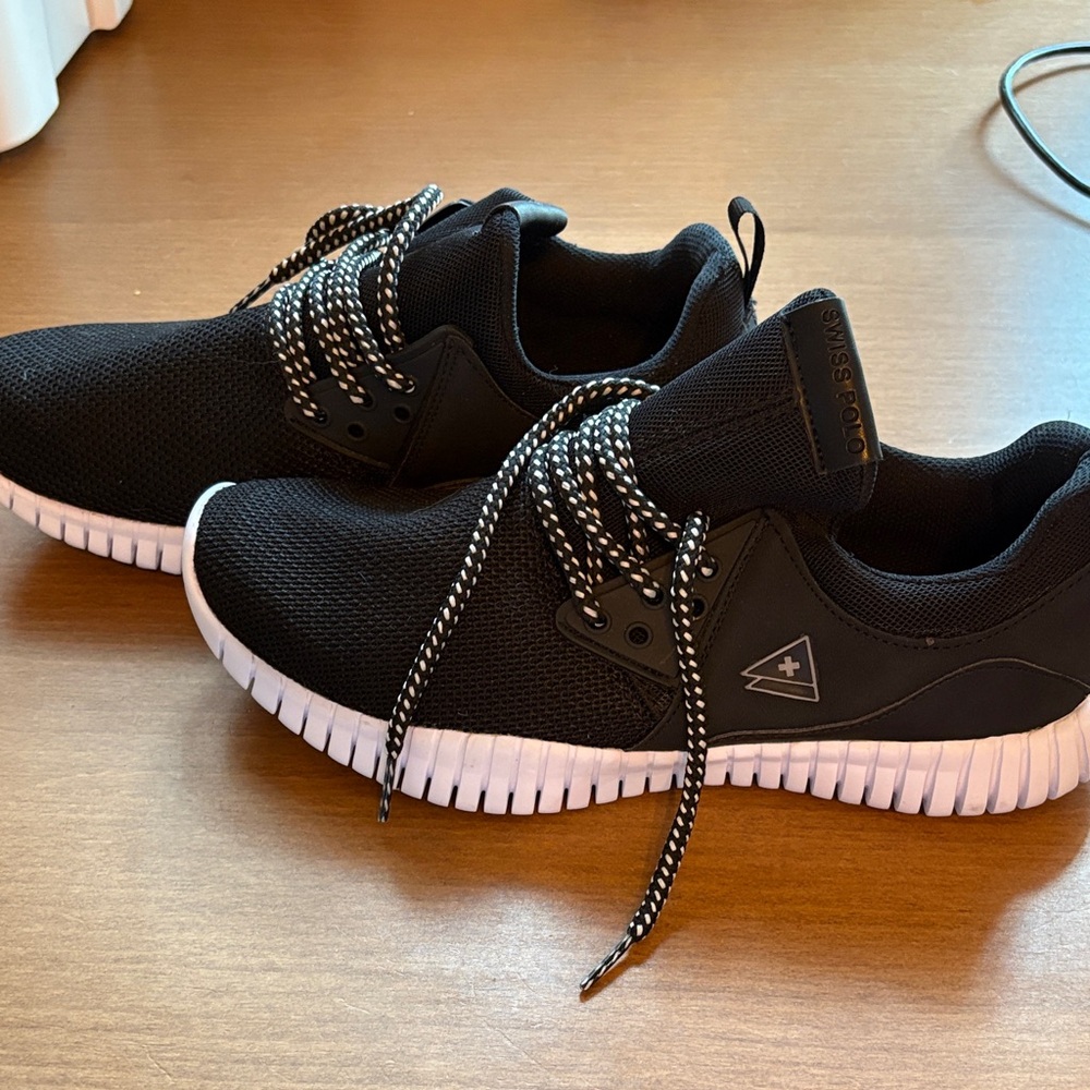 Black Athletic Sneakers with White Soles